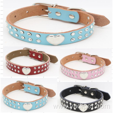 Rhinestone Crystal Leather Pet Dog Collar